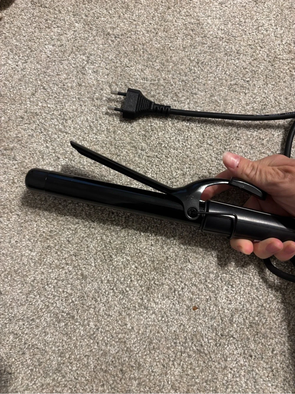 Black Hair Curling Iron with EU European Plug